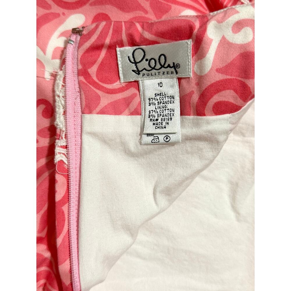 Lilly Pulitzer Women’s Sz 10 Pink Floral Lace Trim Mini Skirt Resort Preppy Y2K - Picture 3 of 6